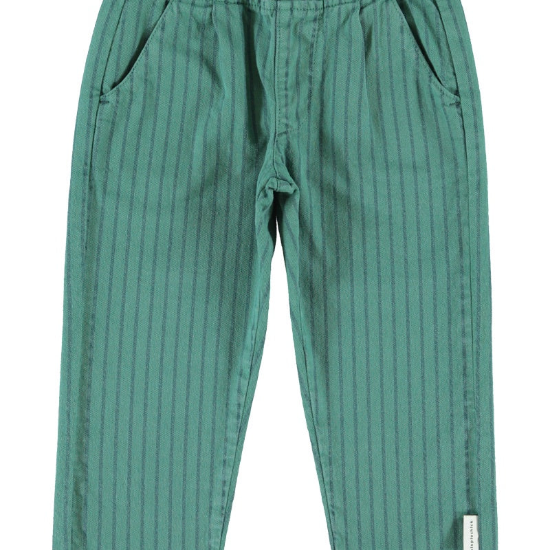 Piupiuchick | Trousers green w/ black stripes