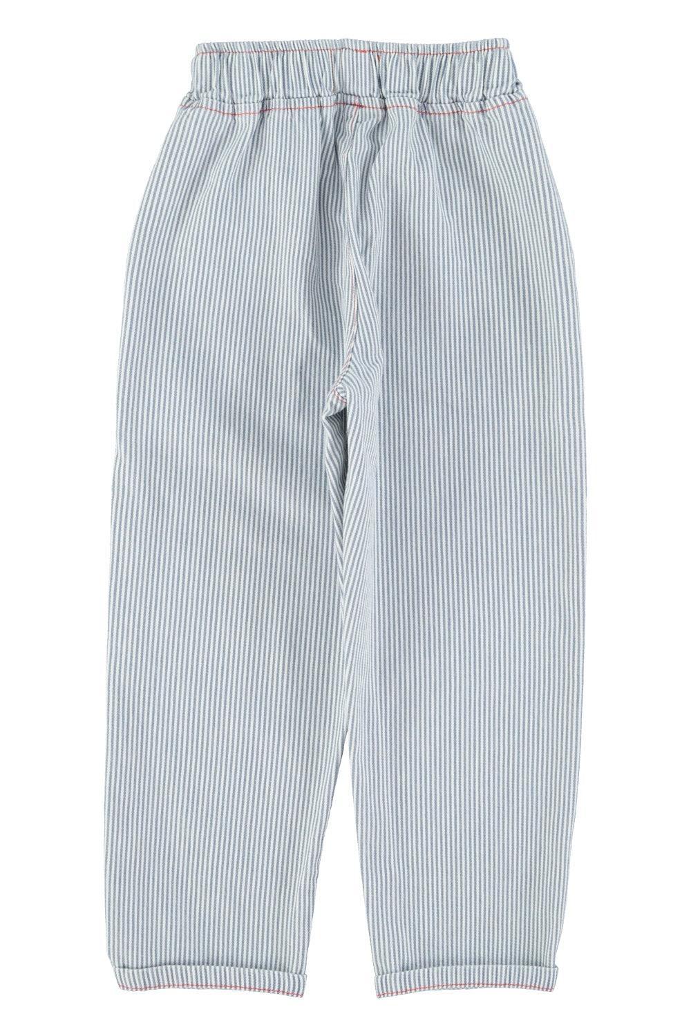 Piupiuchick Unisex trousers ecru w/ indigo stripes