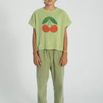 Piupiuchick | Unisex trousers green w/ indigo stripes