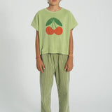 Piupiuchick | Unisex trousers green w/ indigo stripes