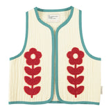 Piupiuchick | Waistcoat ecru w/ embroidered red flowers