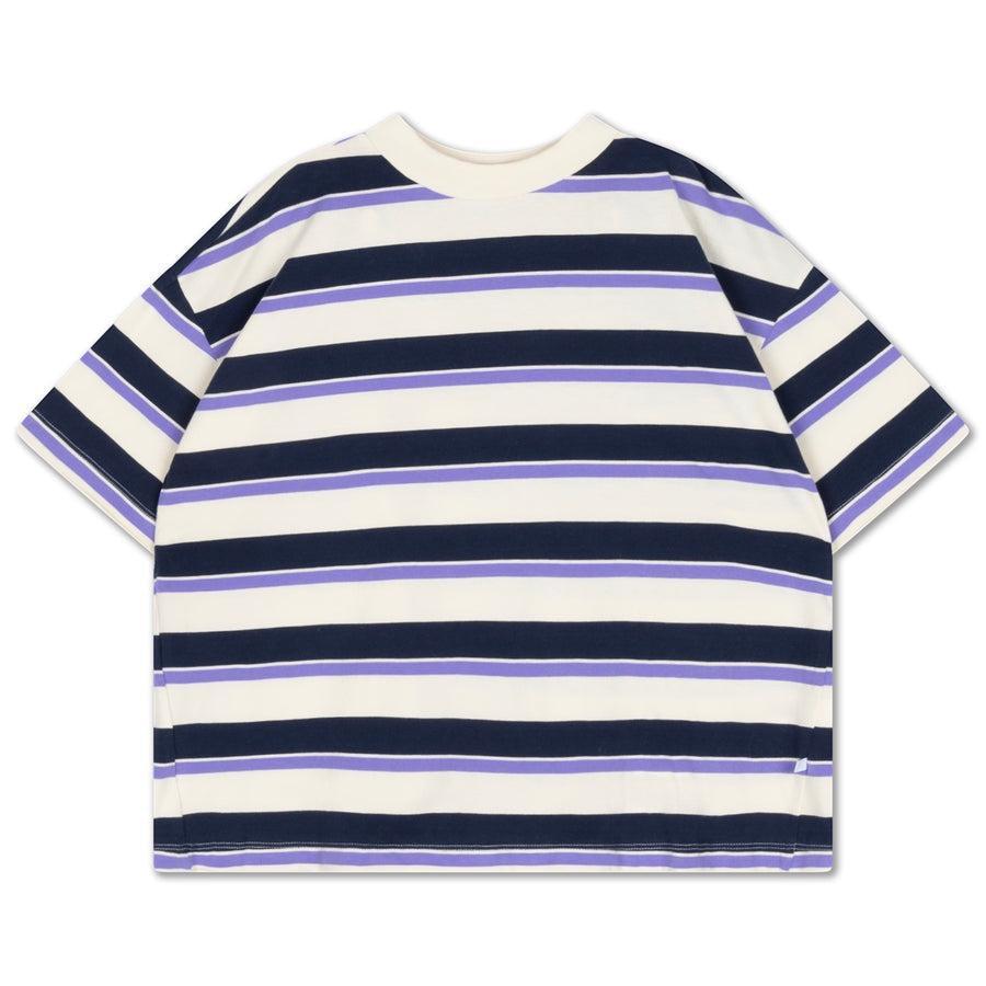 Repose Ams | Boxy tee | Cream teal glacier stripe