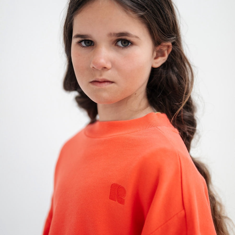 Repose Ams | Crop heart sweater | Coral dusk