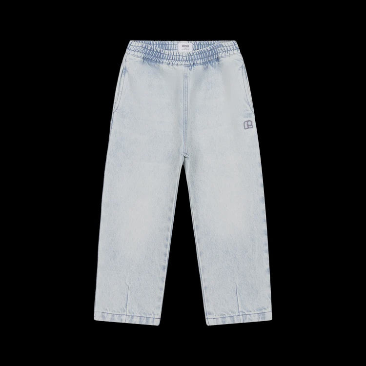 Repose | Woven denim pant - vintage mud blue