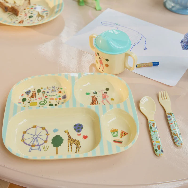 Rice | Set vork lepel Circus groen