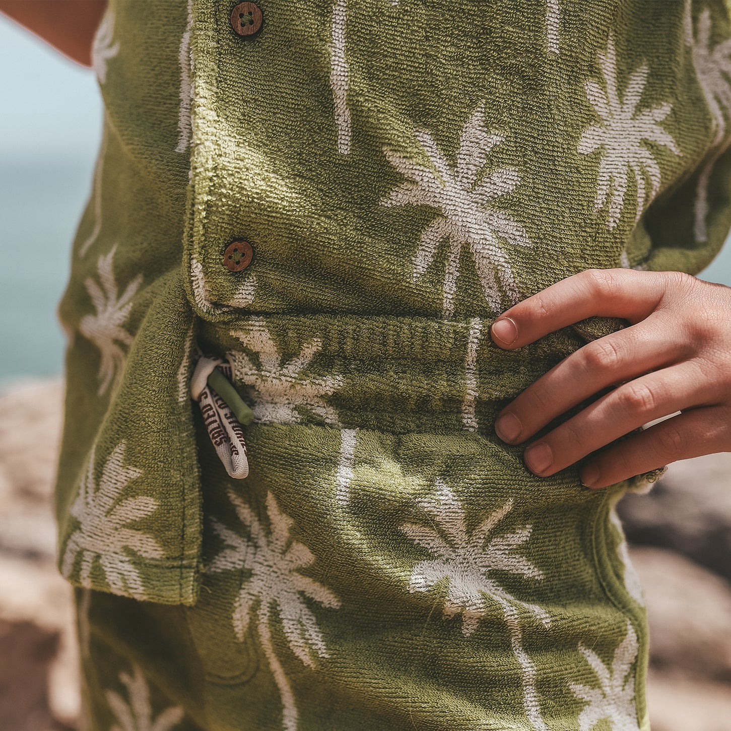 Salted Stories | Beach palms shorts- iguana