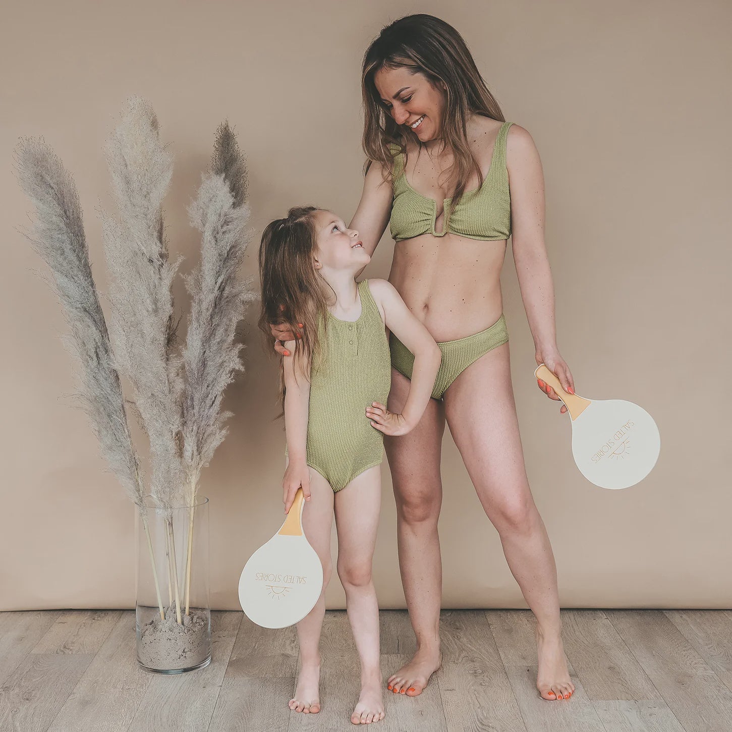 Salted Stories | Glitter crinkle swimsuit -iguana