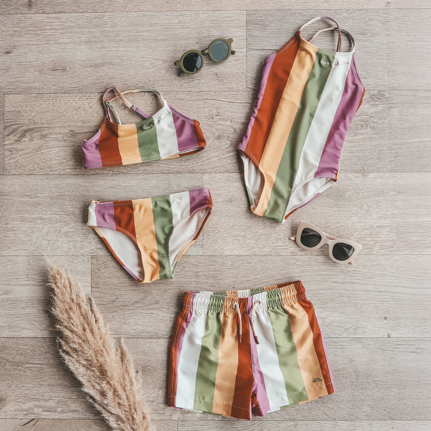 Salted Stories | Multi Stripe bikini multicolor