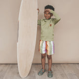 Salted Stories | Solid rib swim longsleeve -iguana