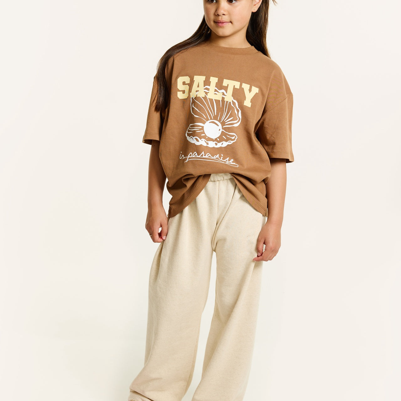 Salty Stitch | Salty Pearl tee brown