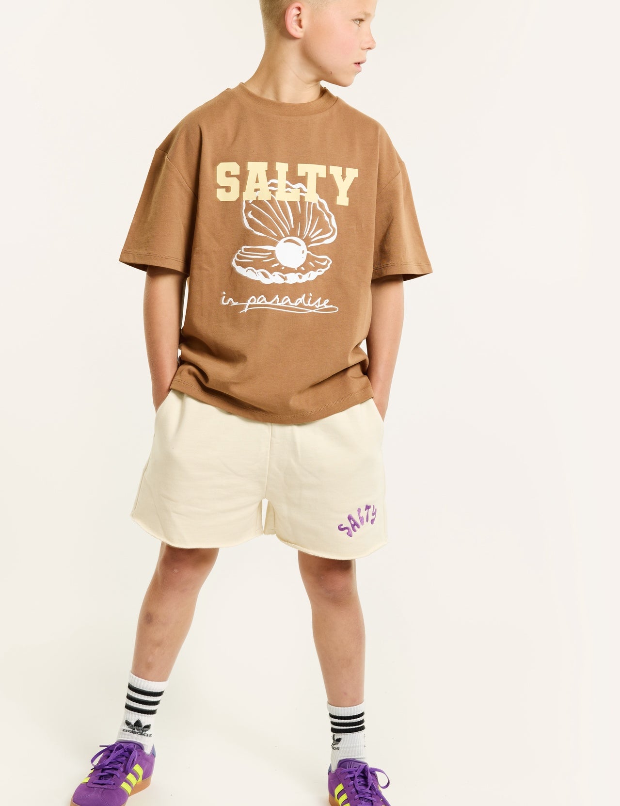 Salty Stitch | Salty Pearl tee brown
