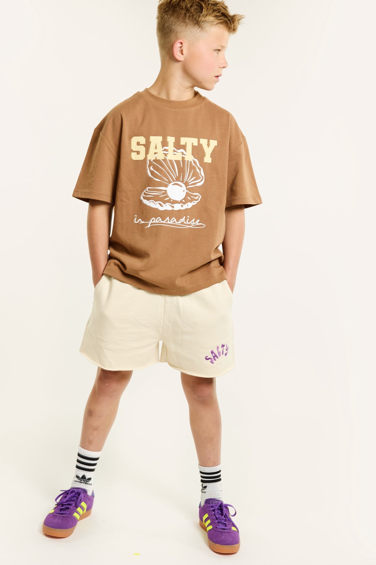 Salty Stitch | Salty Pearl tee brown