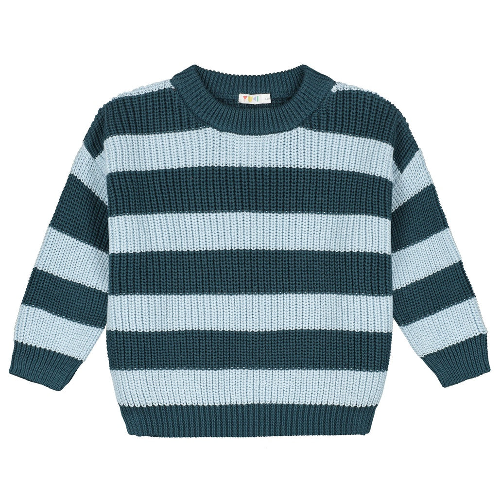 Yuki | Stripes knitted sweater | Blue bird