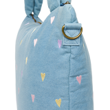 Studio Noos | Denim Diaper Bag | Light Blue Hearts