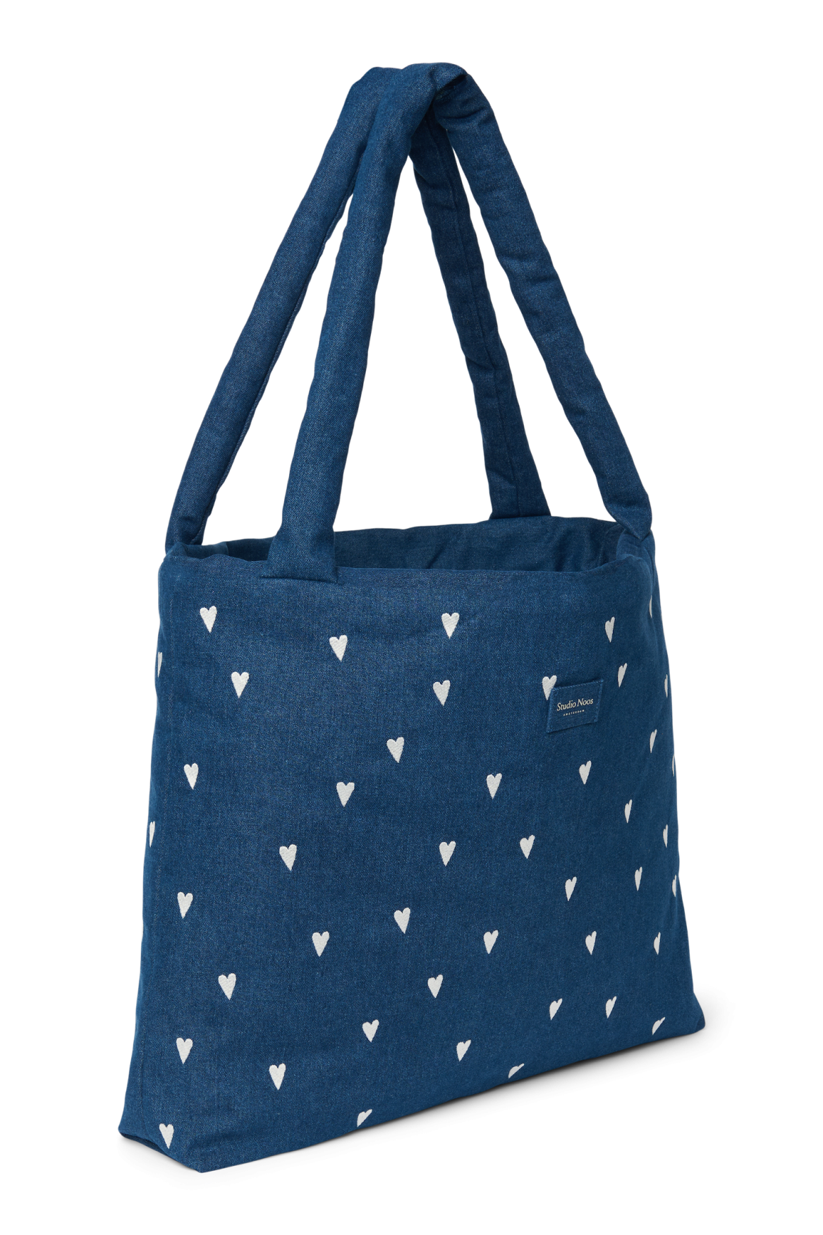 Studio Noos | Denim Mom Bag | Dark Blue White Hearts