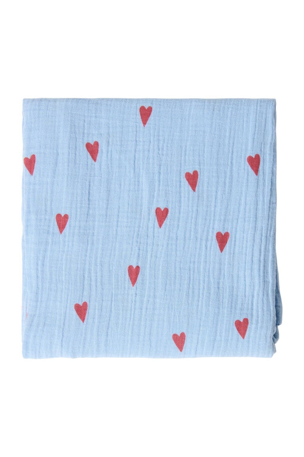 Studio Noos | Swaddle 120x120cm light blue hearts