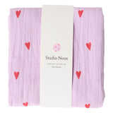 Studio Noos | Swaddle 120x120cm lilac hearts