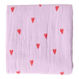 Studio Noos | Swaddle 120x120cm lilac hearts