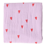 Studio Noos | Swaddle 120x120cm lilac hearts