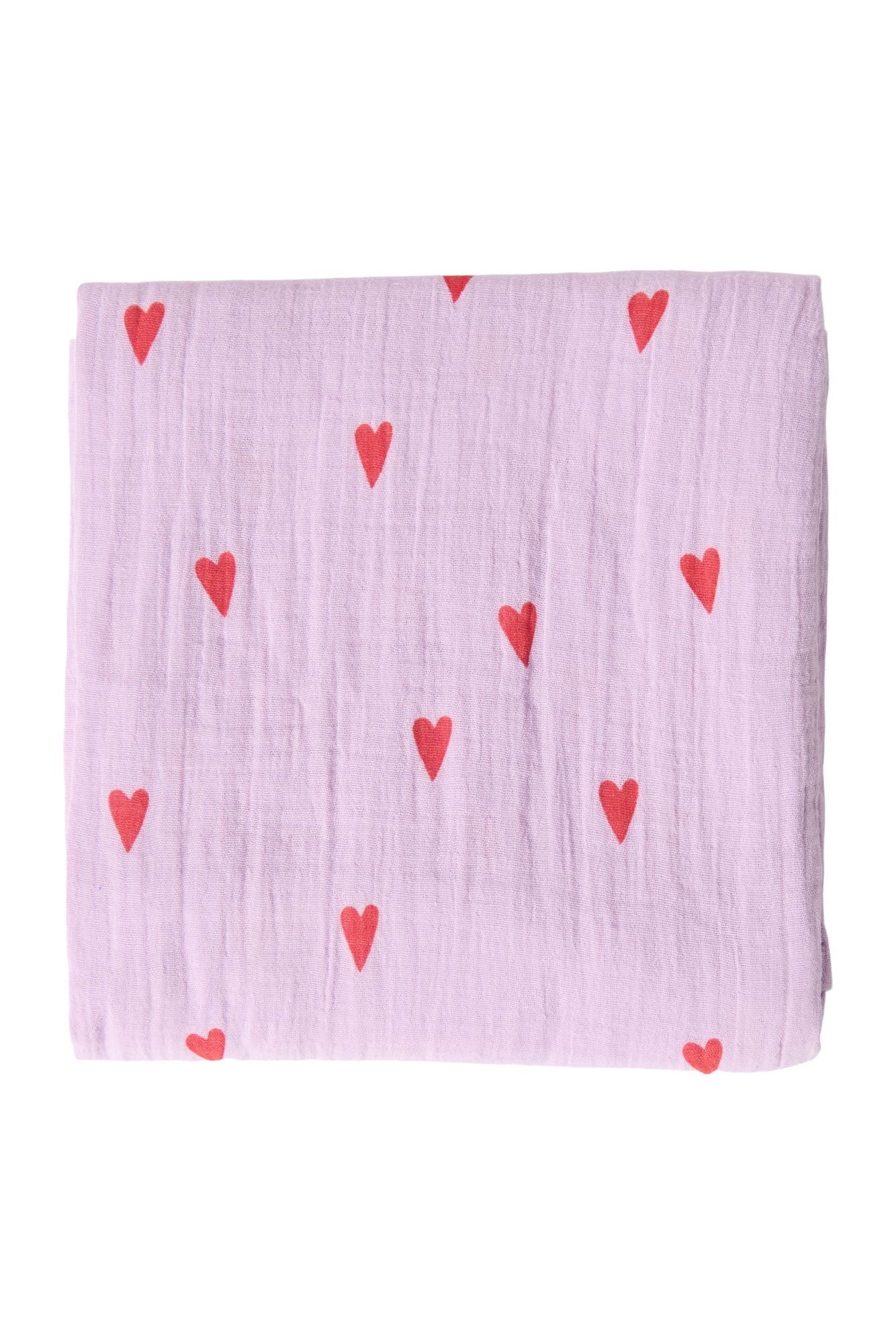 Studio Noos | Swaddle 120x120cm lilac hearts