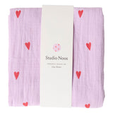 Studio Noos | Swaddle 120x120cm lilac hearts