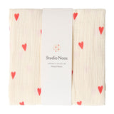 Studio Noos | Swaddle 120x120cm natural hearts