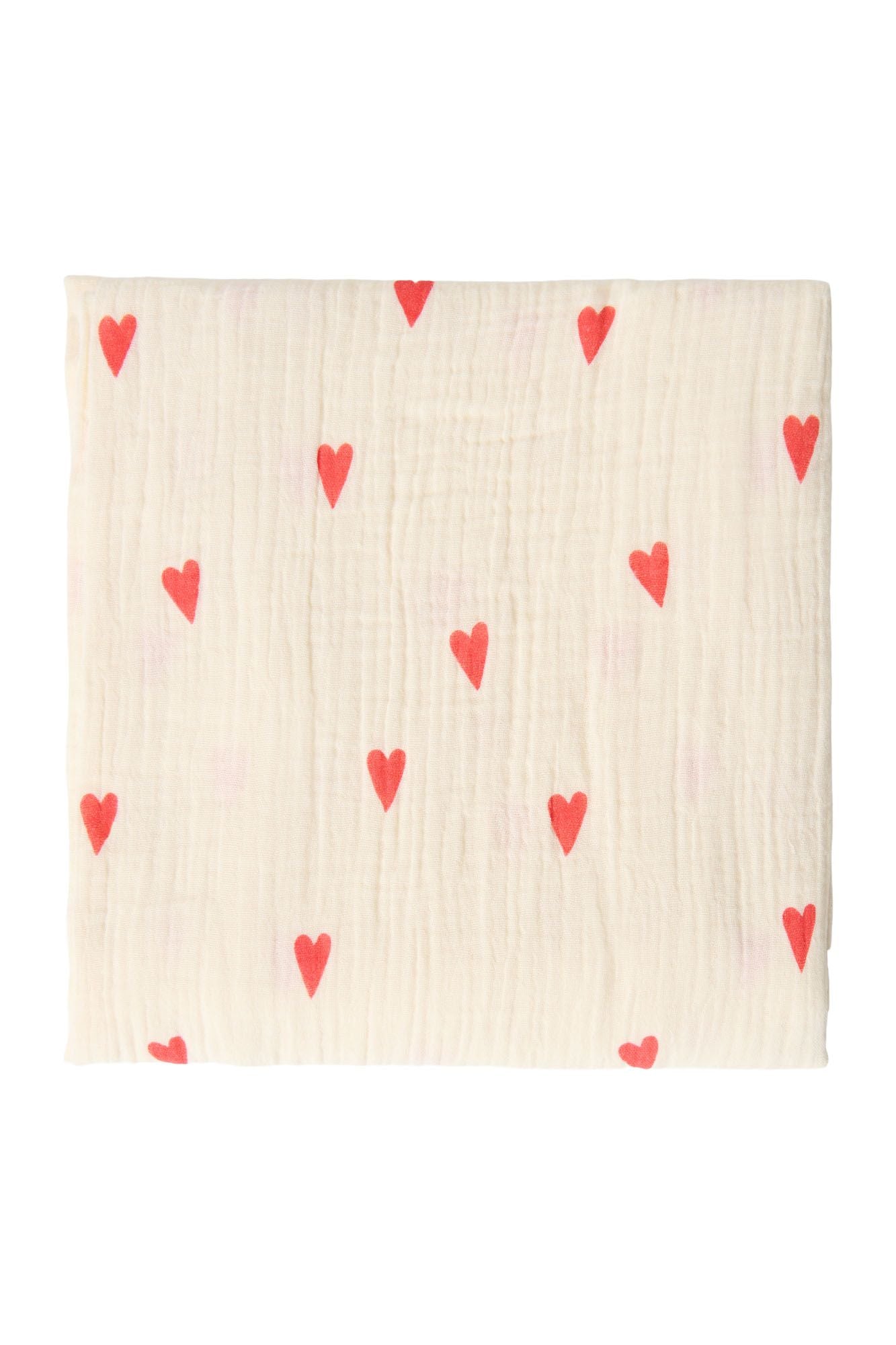 Studio Noos | Swaddle 120x120cm natural hearts