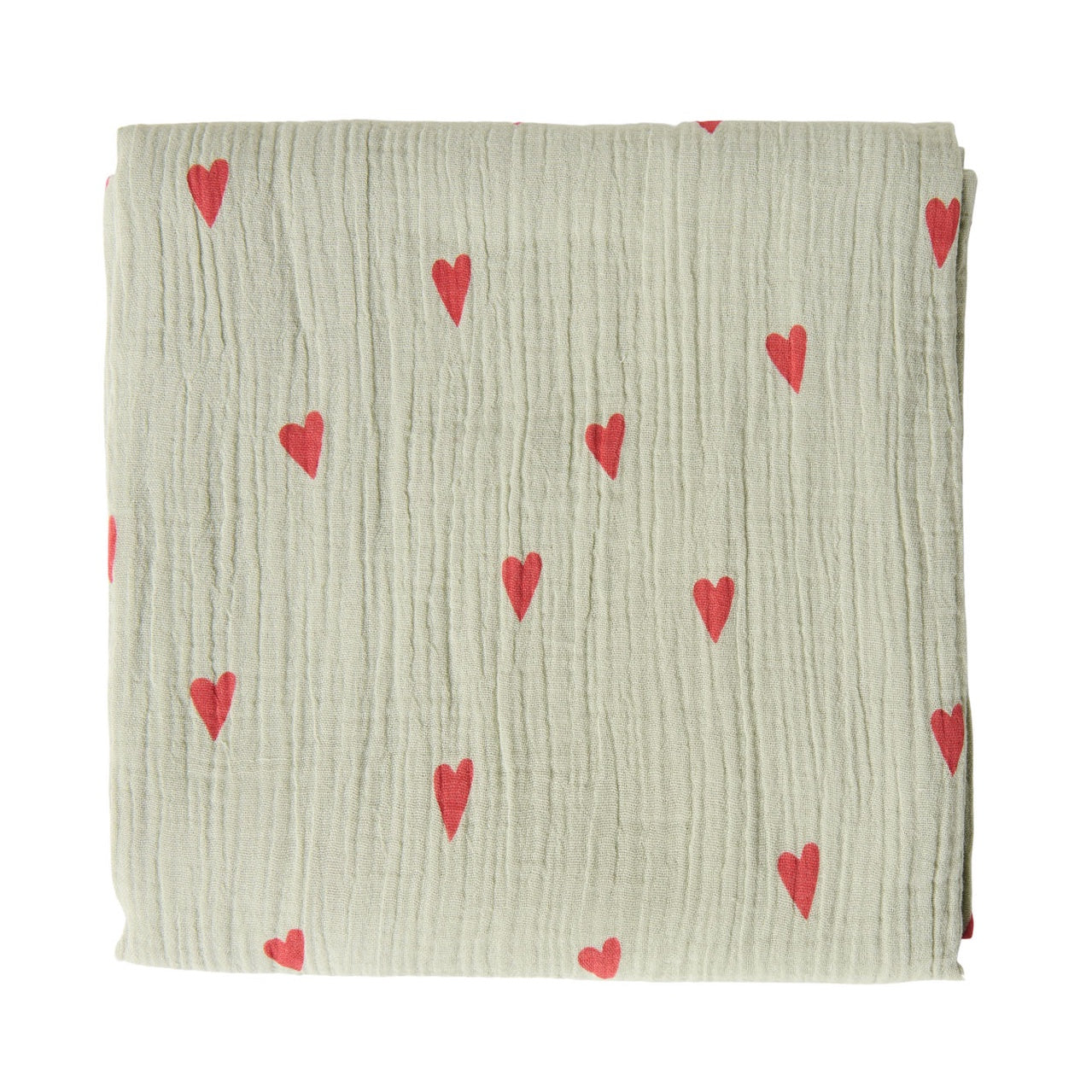 Studio Noos | Swaddle 120x120cm sage green hearts