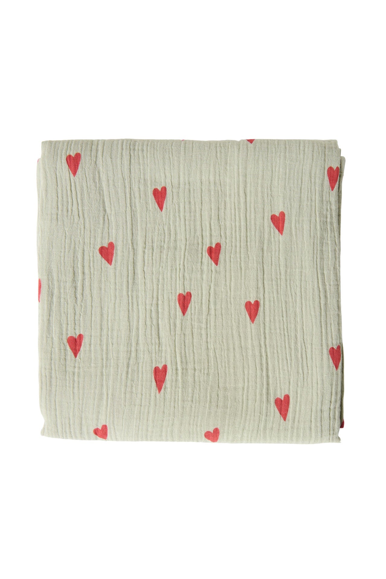 Studio Noos | Swaddle 120x120cm sage green hearts