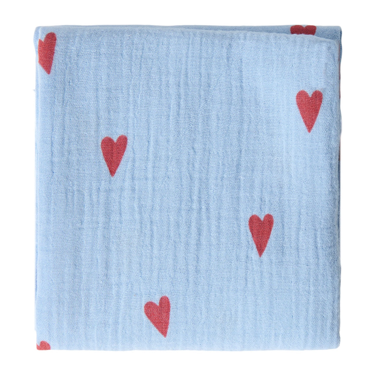 Studio Noos | Swaddle 70x70cm light blue hearts