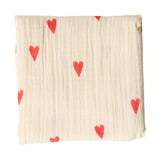 Studio Noos | Swaddle 70x70cm natural hearts