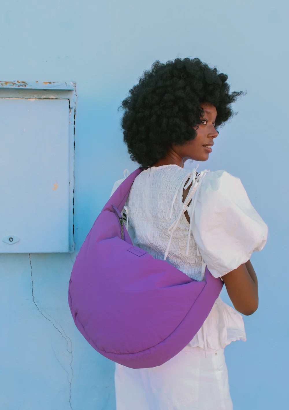 Studio Noos puffy cross body bag purple