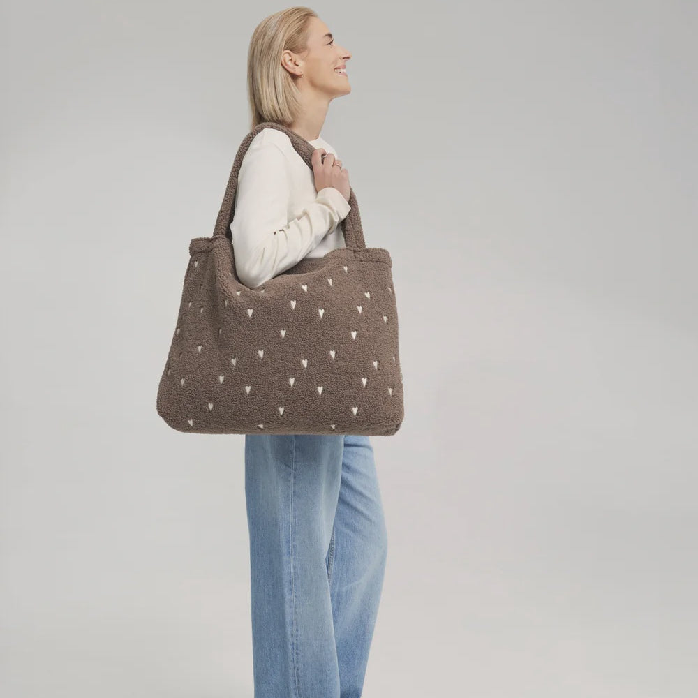 Studio Noos teddy mom bag hart bruin