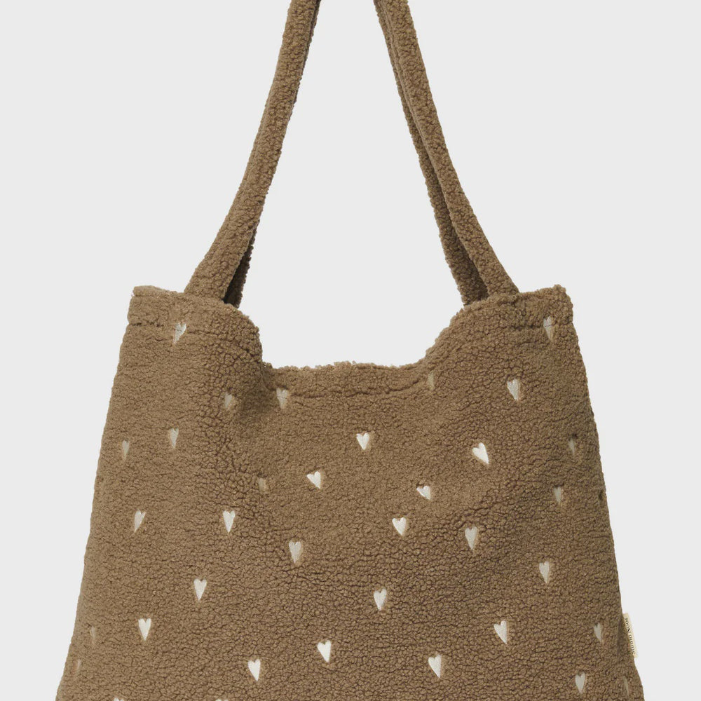 Studio Noos teddy mom bag hart bruin