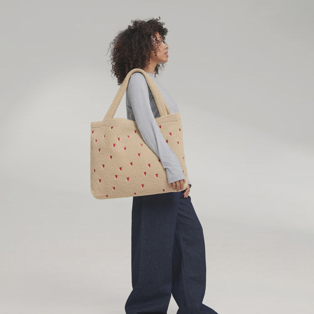 Studio Noos teddy mom bag hart rood