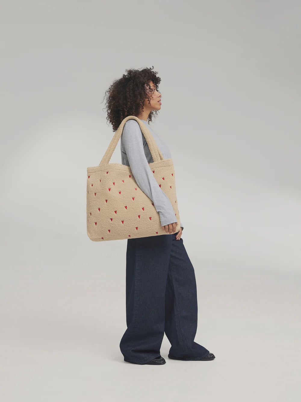 Studio Noos teddy mom bag hart rood