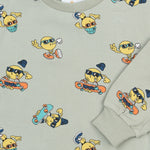 THE NEW SIBLINGS | Santiago sweatshirt aqua gray AOP