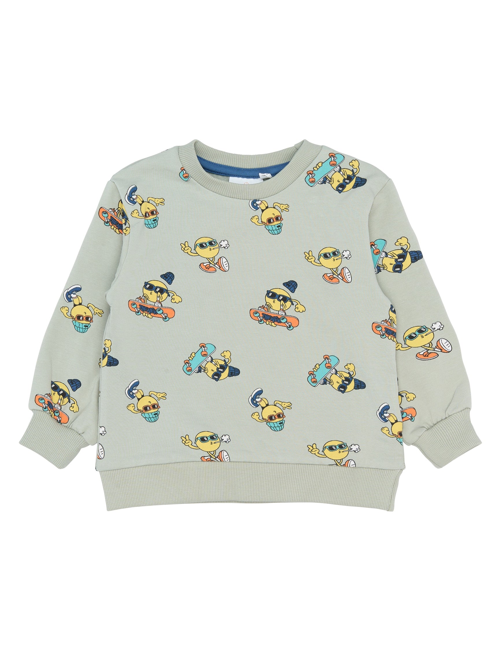 THE NEW SIBLINGS | Santiago sweatshirt aqua gray AOP