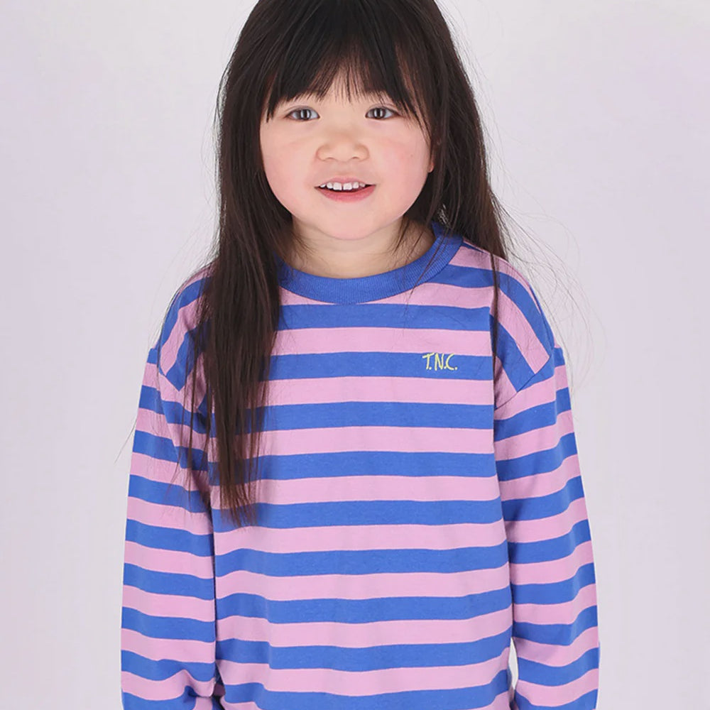 The New Chapter | T-shirt Lou blue pink stripes