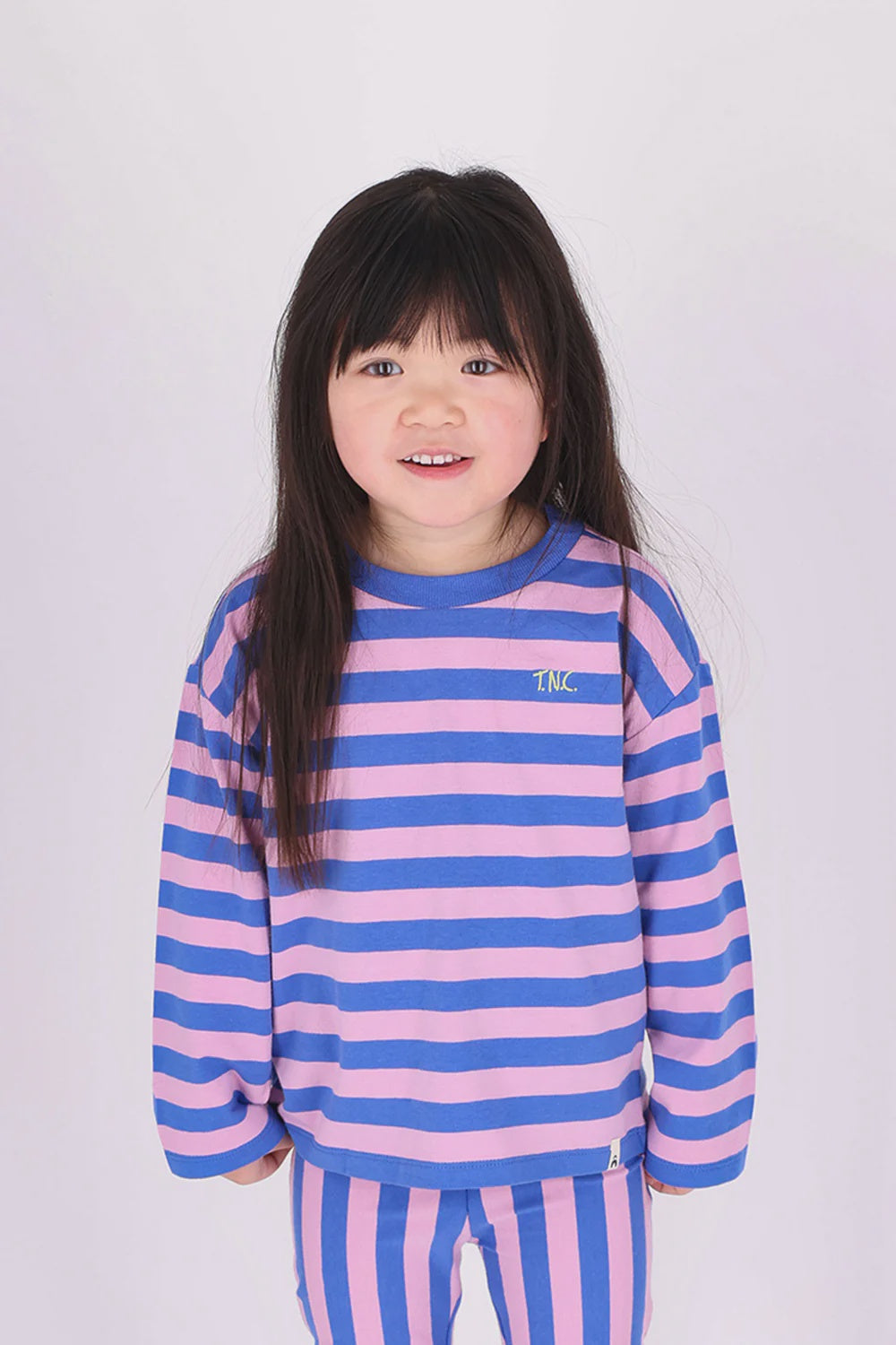 The New Chapter | T-shirt Lou blue pink stripes