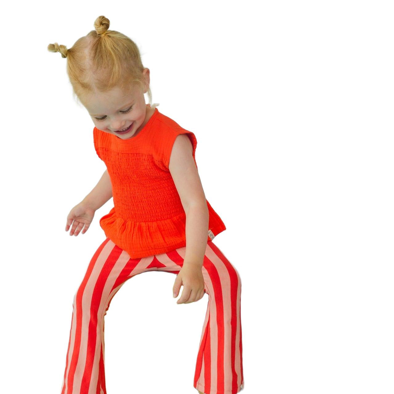 The New Chapter | flared pants Nena red pink stripes
