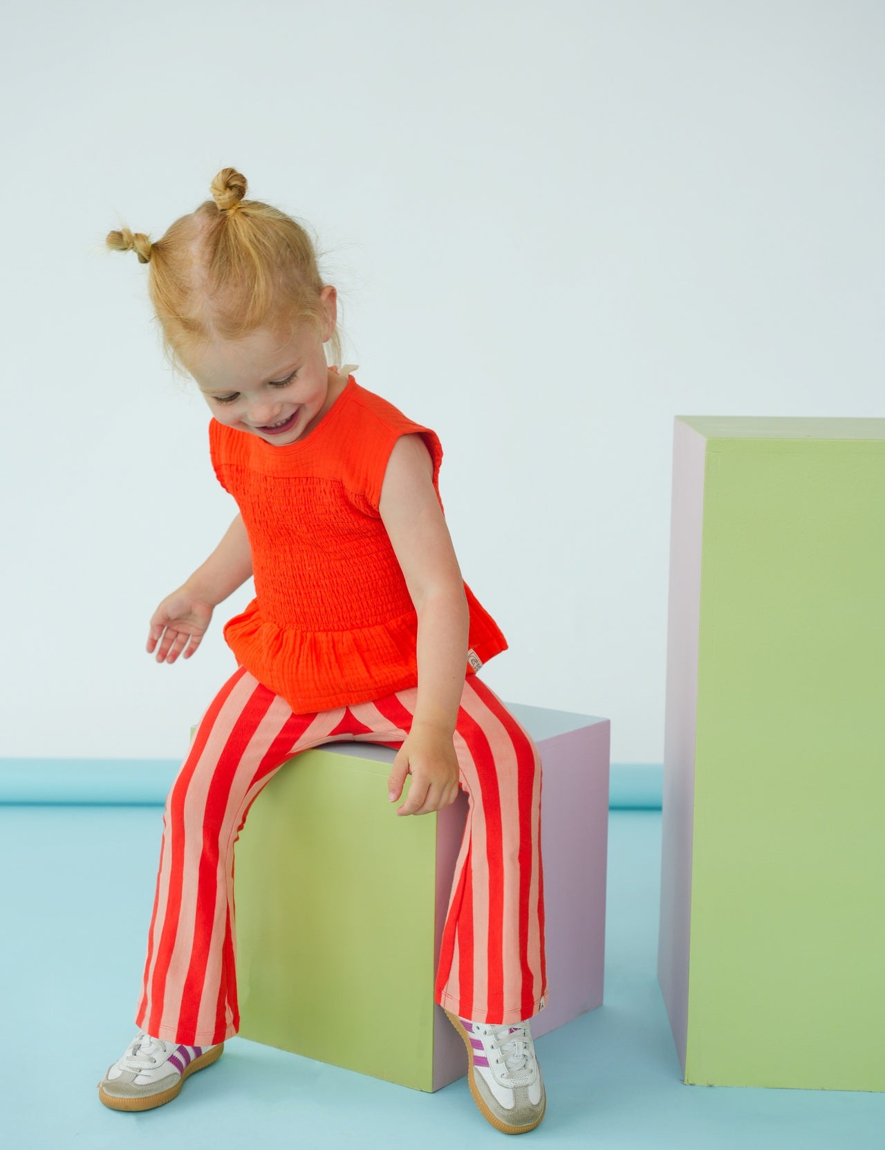 The New Chapter | flared pants Nena red pink stripes
