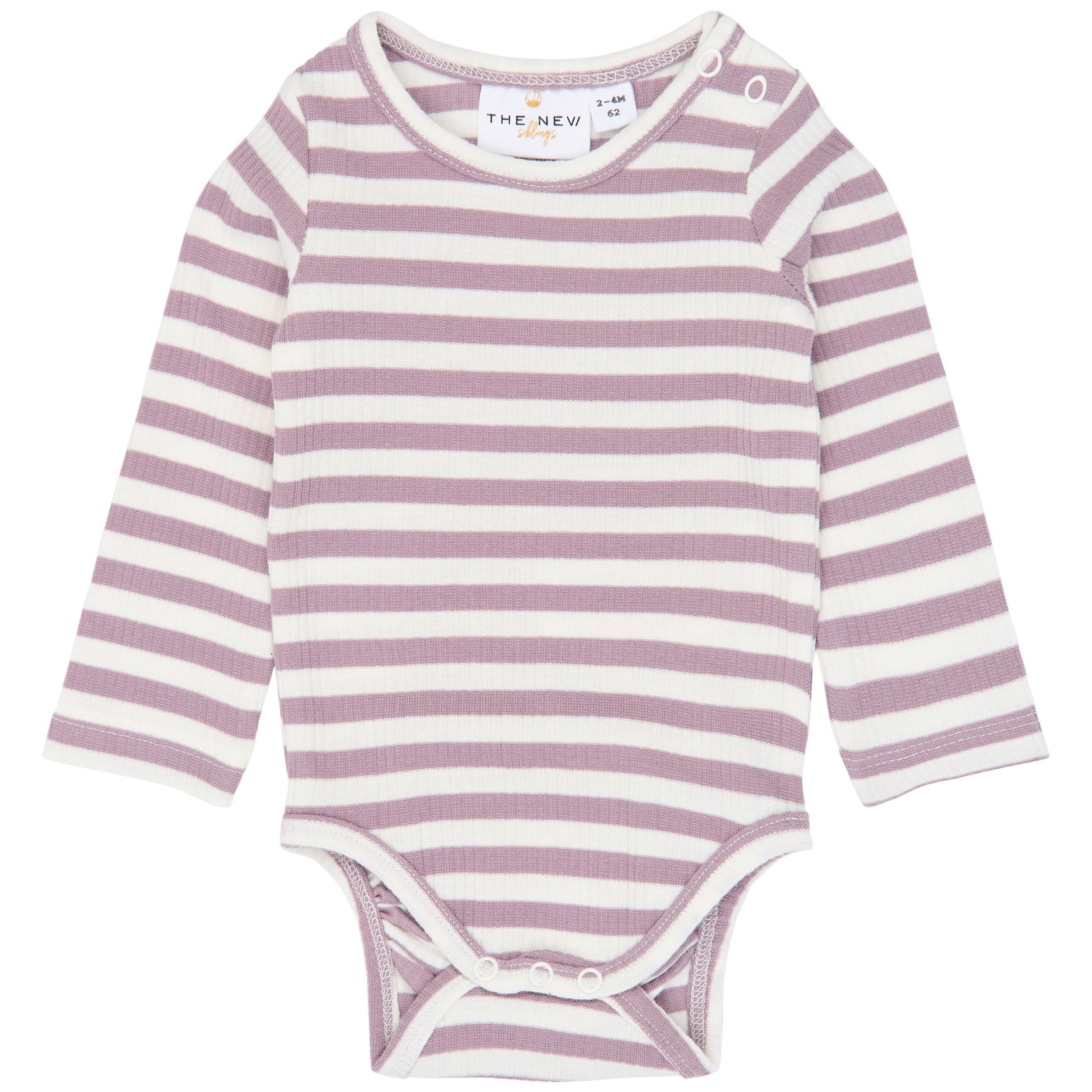 The New Siblings | Fro L-S Rib Body | Elderberry-Gardenia Striped TN
