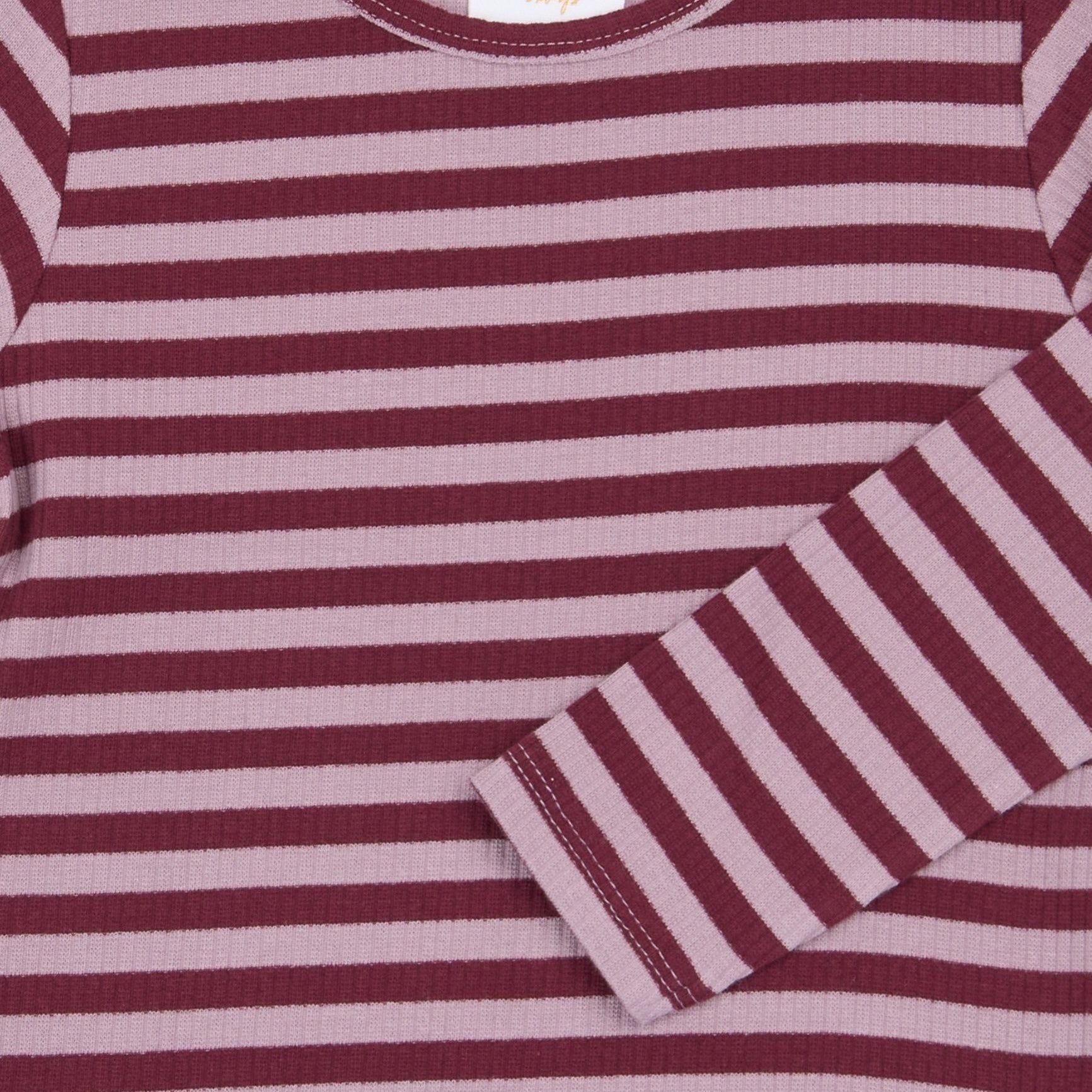 The New Siblings | Fro L_S Rib Tee | Elderberry Striped