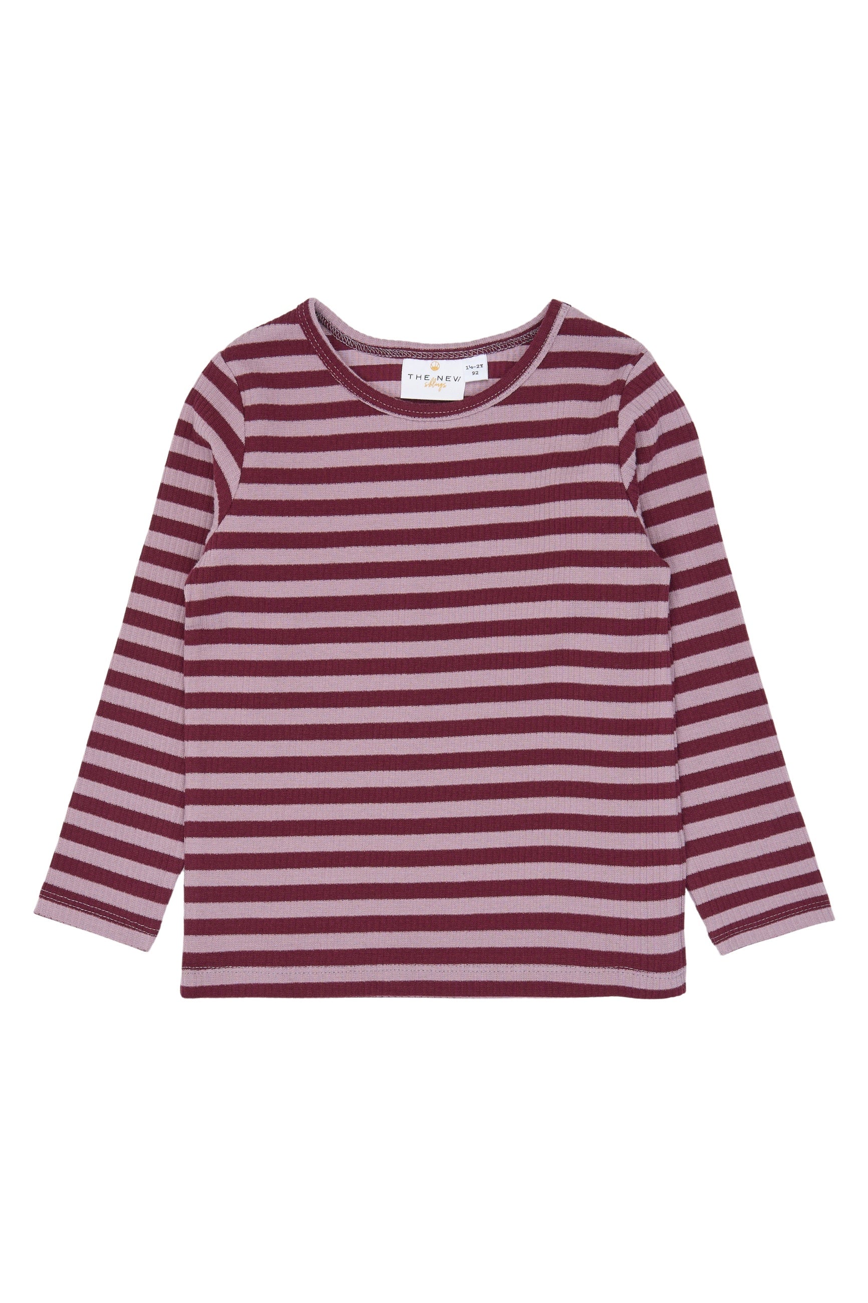 The New Siblings | Fro L_S Rib Tee | Elderberry Striped