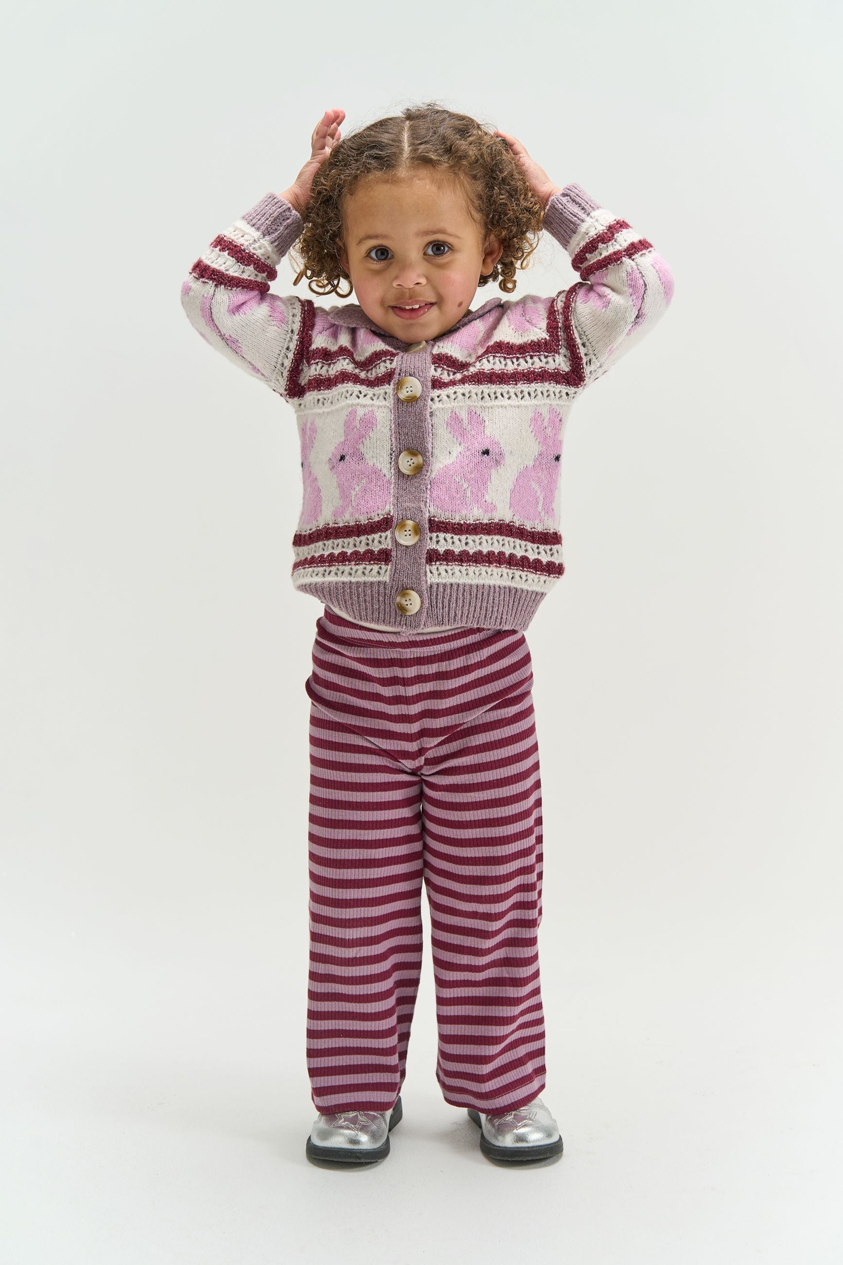The New Siblings | Fro Wide Rib Pants | Elderberry Striped