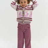 The New Siblings | Fro Wide Rib Pants | Elderberry Striped
