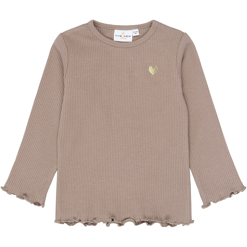 The New Siblings | STYania Long Sleeve Rib Tee | Taupe Gray TN