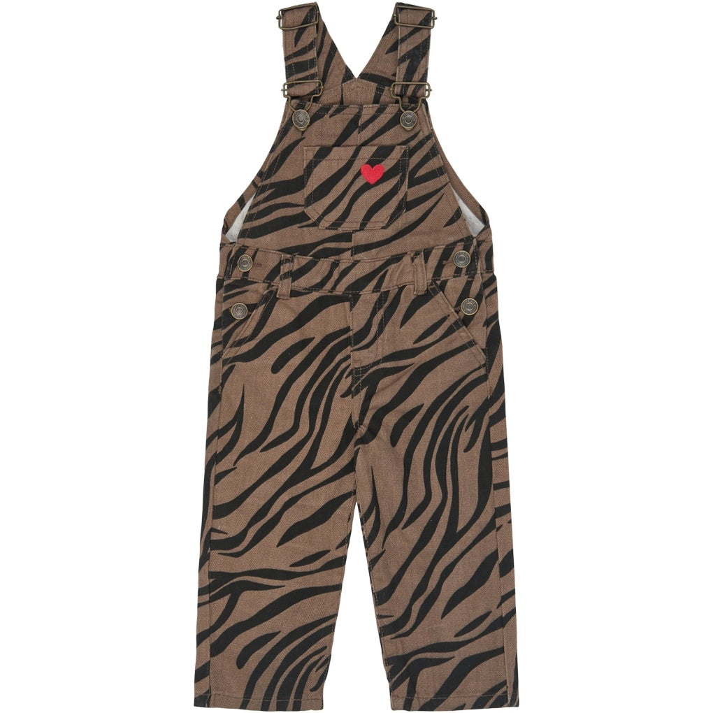 The New Siblings | TNSTValonya Denim Dungarees | Taupe Gray AOP TN