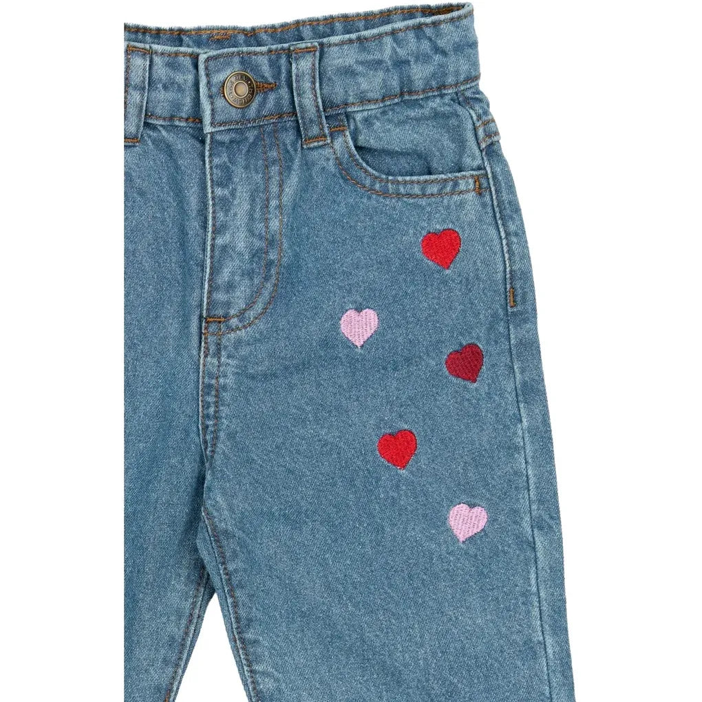 The New Siblings | TNSTValora Mom Fit Jeans | Light Blue Denim EMB